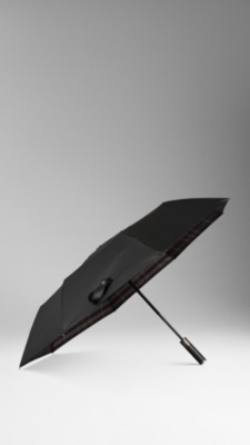 Check Lined Folding Umbrella