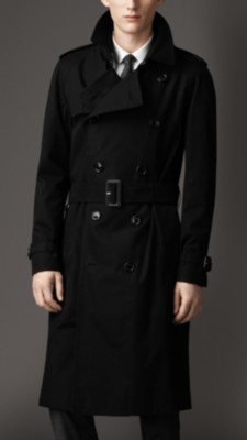 Long Cotton Gabardine Trench Coat