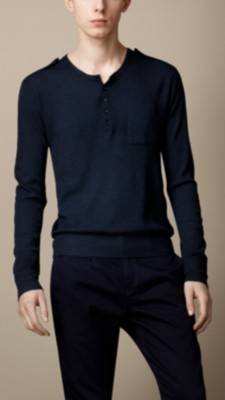 Engineered Rib Crêpe Wool Henley