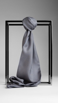 Geometric Square Print Silk Scarf