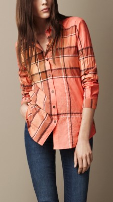 Camisa de checks en mezcla de algodón