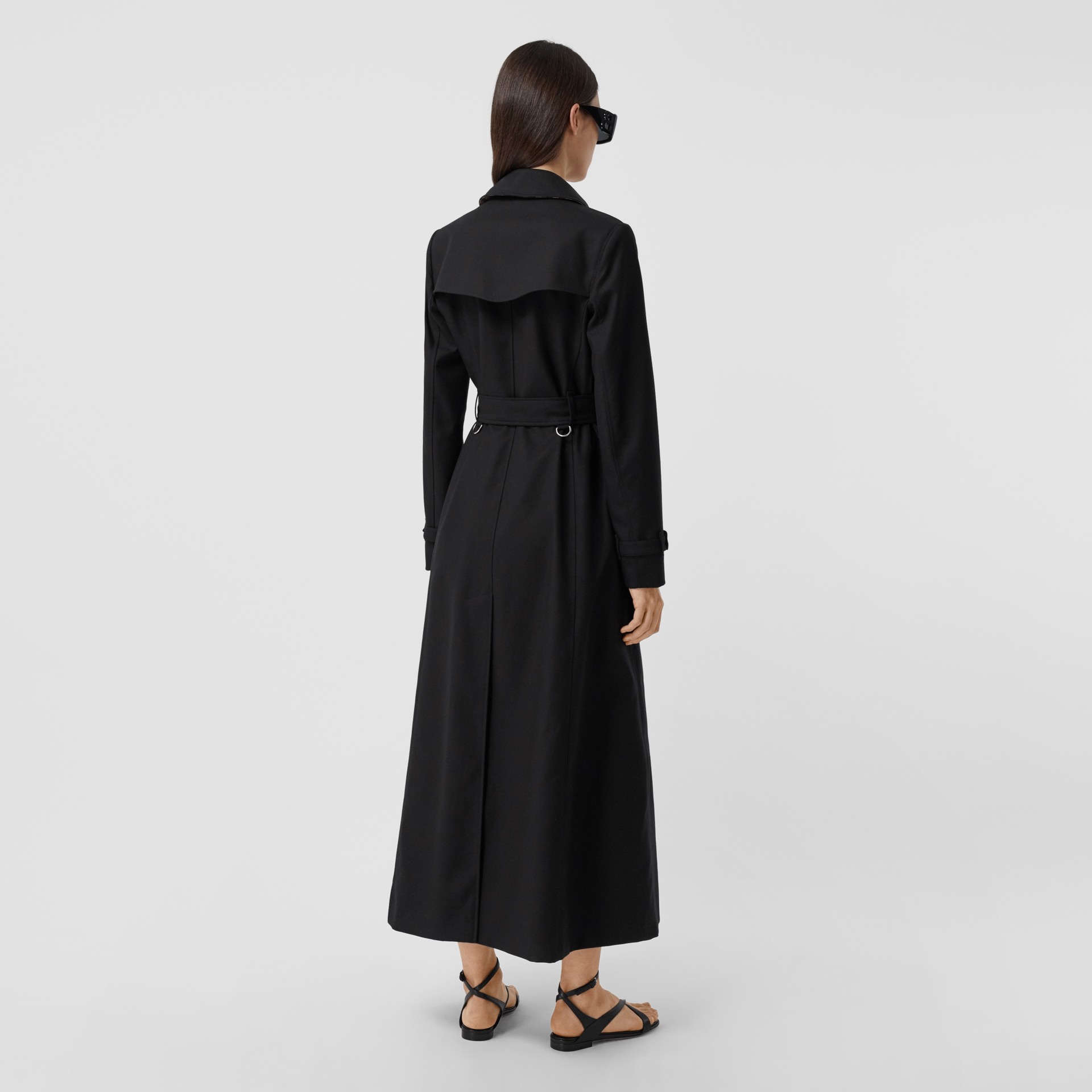 Pocket Detail Cotton Gabardine Trench Coat in Black Women Burberry