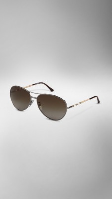 Check Arm Aviator Sunglasses