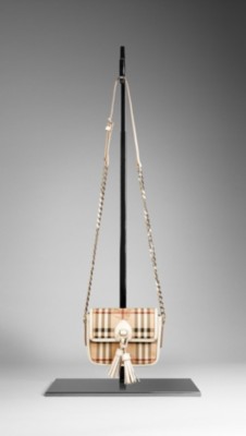 Haymarket Check Tassel Crossbody Bag