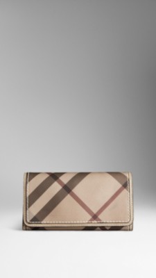 Smoked Check Saddle Stitch Continental Wallet