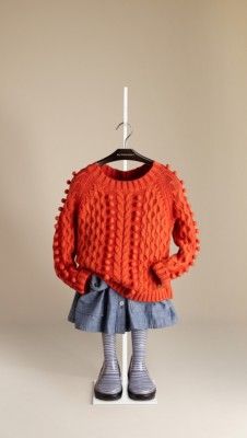 Pompom Cable Knit Sweater