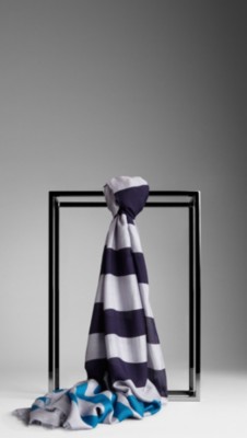 Striped Modal Silk Scarf