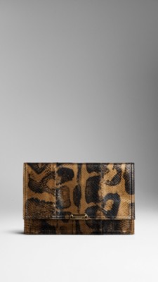 Printed Python Clutch Bag