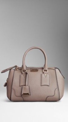 Bolso tote pequeño en cuero granulado tradicional