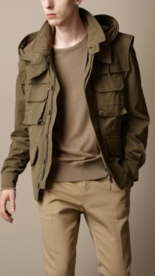Detachable Hood Field Jacket