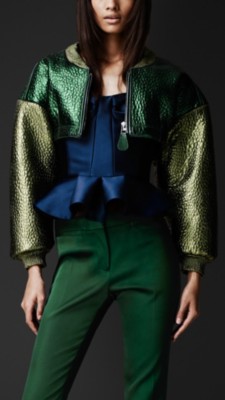 Super Cropped Metallic Bomber