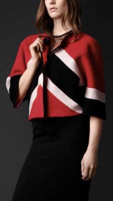 Chevron Stripe Wool Cashmere Jacket