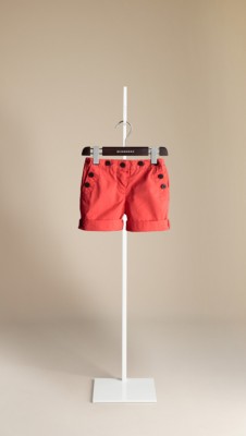 Cotton Button Detail Shorts