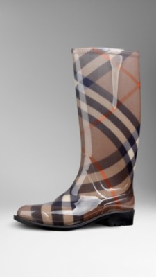 Smoked Check Rain Boots