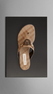 Check Flat Sandals