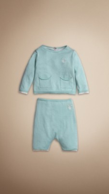 Cotton Knit Top and Trouser Set