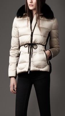 Fur Trim Contrast Puffer