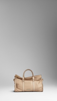 Small Saddlestitch Leather Tote Bag