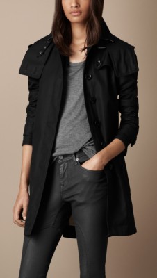 Mid-Length Cotton Poplin Trench Coat