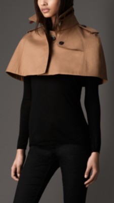 Leather Detail Resinated Cotton Capelet