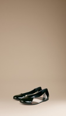 Exploded Check Patent Ballerinas