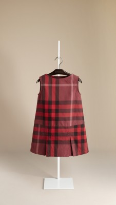 Button Detail Check Cotton Dress
