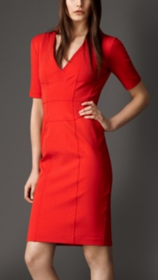 Corset-Jersey V-Neck Dress