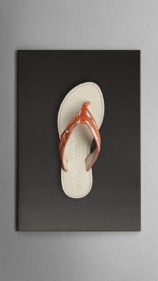 Check Buckle Detail Flip Flops