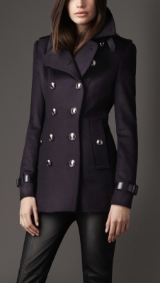 Short Wool Cashmere Trench Coat