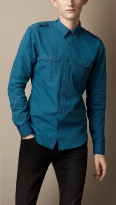 Cotton Poplin Military Shirt