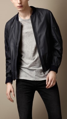 Sport Collection Rubberised Leather Bomber Jacket