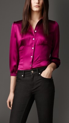 Fitted Stretch-Silk Shirt