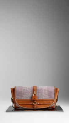 Woven Check Clutch Bag