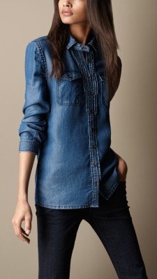Two-Tone Denim Shirt