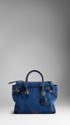 Bolso tote grande en cuero nobuk