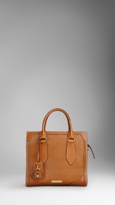 Small Grainy Leather Tote Bag