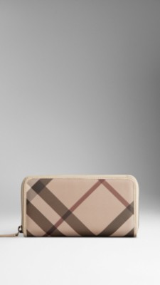 Smoked Check Ziparound Wallet