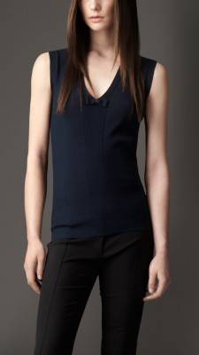 Bow Detail Silk Cotton Vest