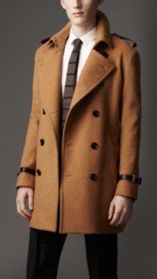 Mid-Length Wool Cashmere Trench Coat
