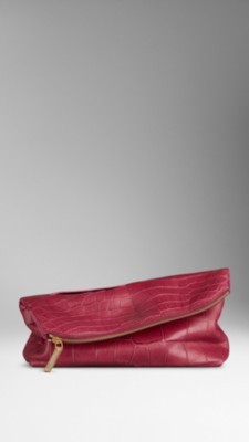 Medium Alligator Leather Folded Clutch Bag