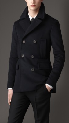 Virgin Wool Cashmere Pea Coat