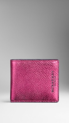 Metallic Leather Folding Wallet