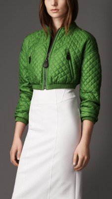 Cropped Quilted Bomber Jacket