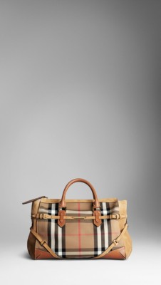Large Bridle House Check Tote Bag