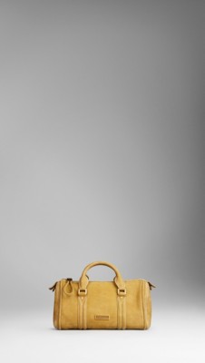 Small Suede Nubuck Leather Bowling Bag