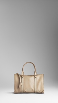 Small Leather Saddlestitch Bowling Bag