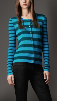 Striped Silk Linen Cardigan