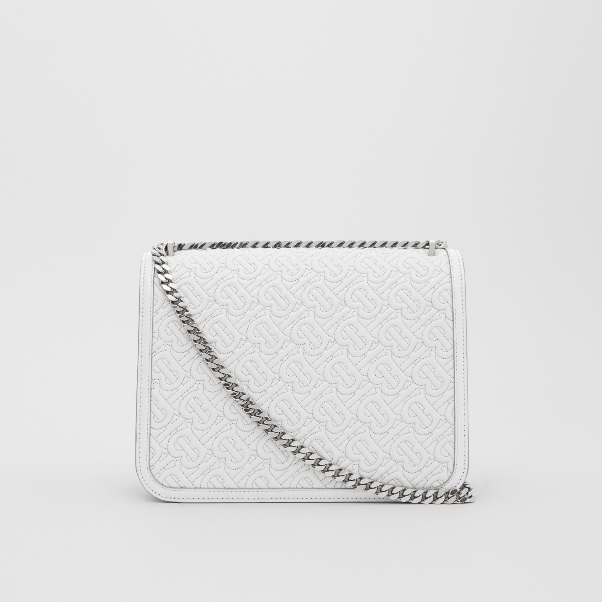 Medium Quilted Monogram Lambskin TB Bag in Light Pebble Grey Women