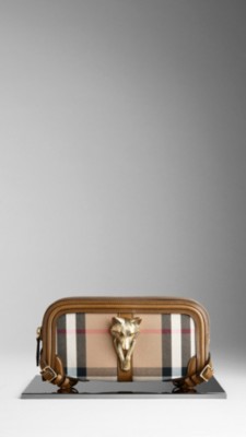 Country Animal Bridle House Check Clutch Bag