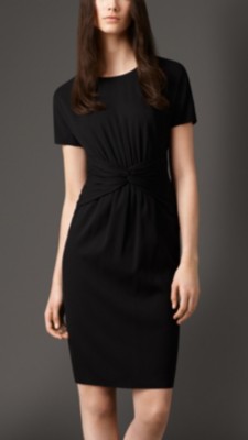 Twist Waist Detail Silk Dress